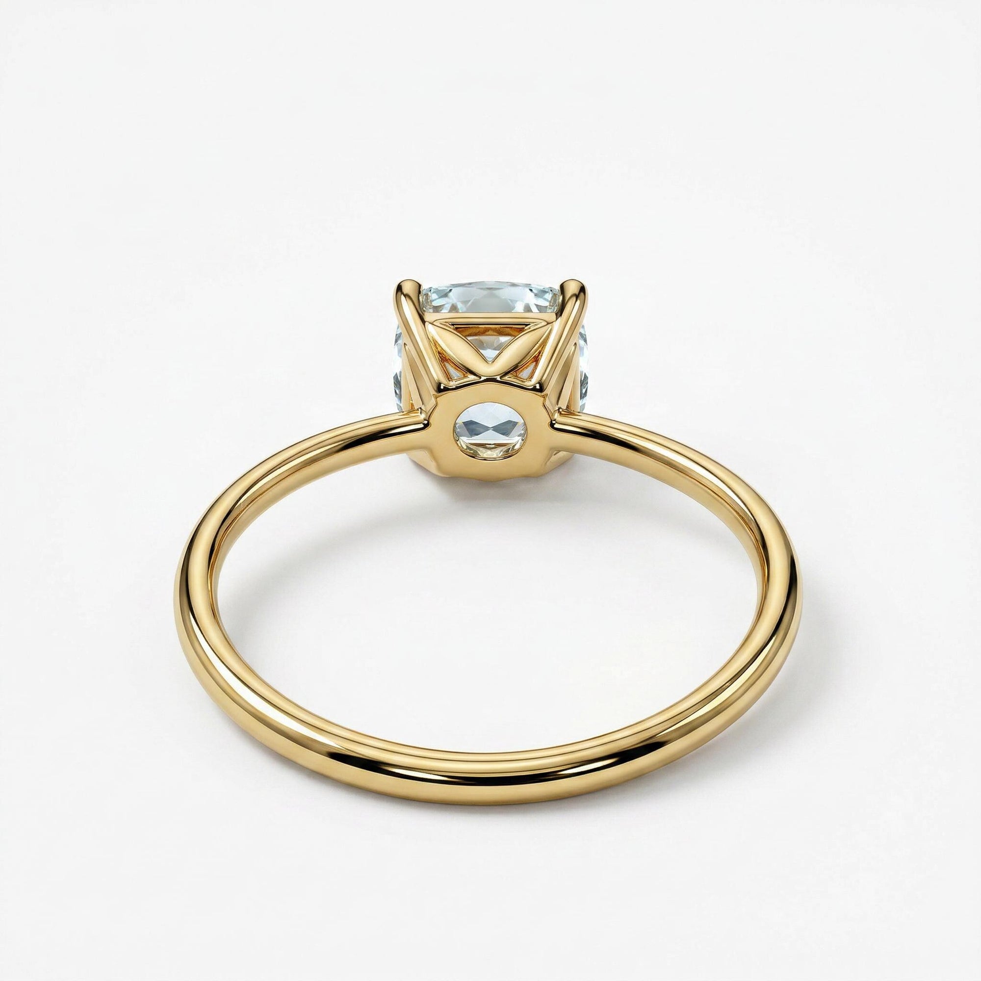 Cushion Cut Aquamarine Ring 14k Gold, Floral Basket Setting Ring