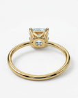 Cushion Cut Aquamarine Ring 14k Gold, Floral Basket Setting Ring