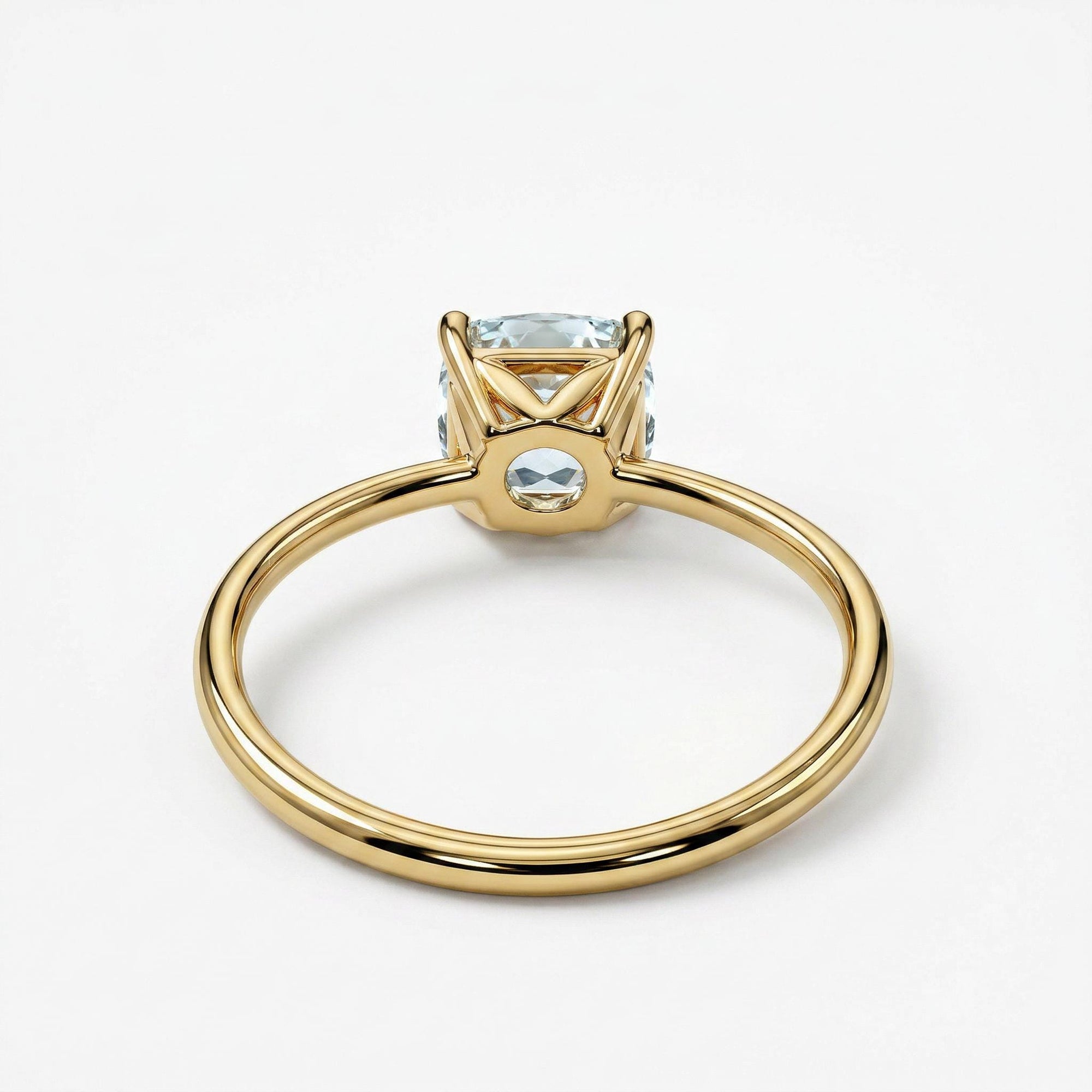 Cushion Cut Aquamarine Ring 14k Gold, Floral Basket Setting Ring - Melt'm Jewelry