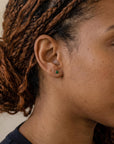 Delicate Emerald Stud Earrings in 14k Gold (Yellow, White or Rose Gold) - Melt'm Jewelry