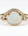 Ethiopian Opal Ring 14k Solid Gold – Diamond & Oval Opal Engagement Ring, Handmade October Birthstone Ring, Anniversary Gift for Her