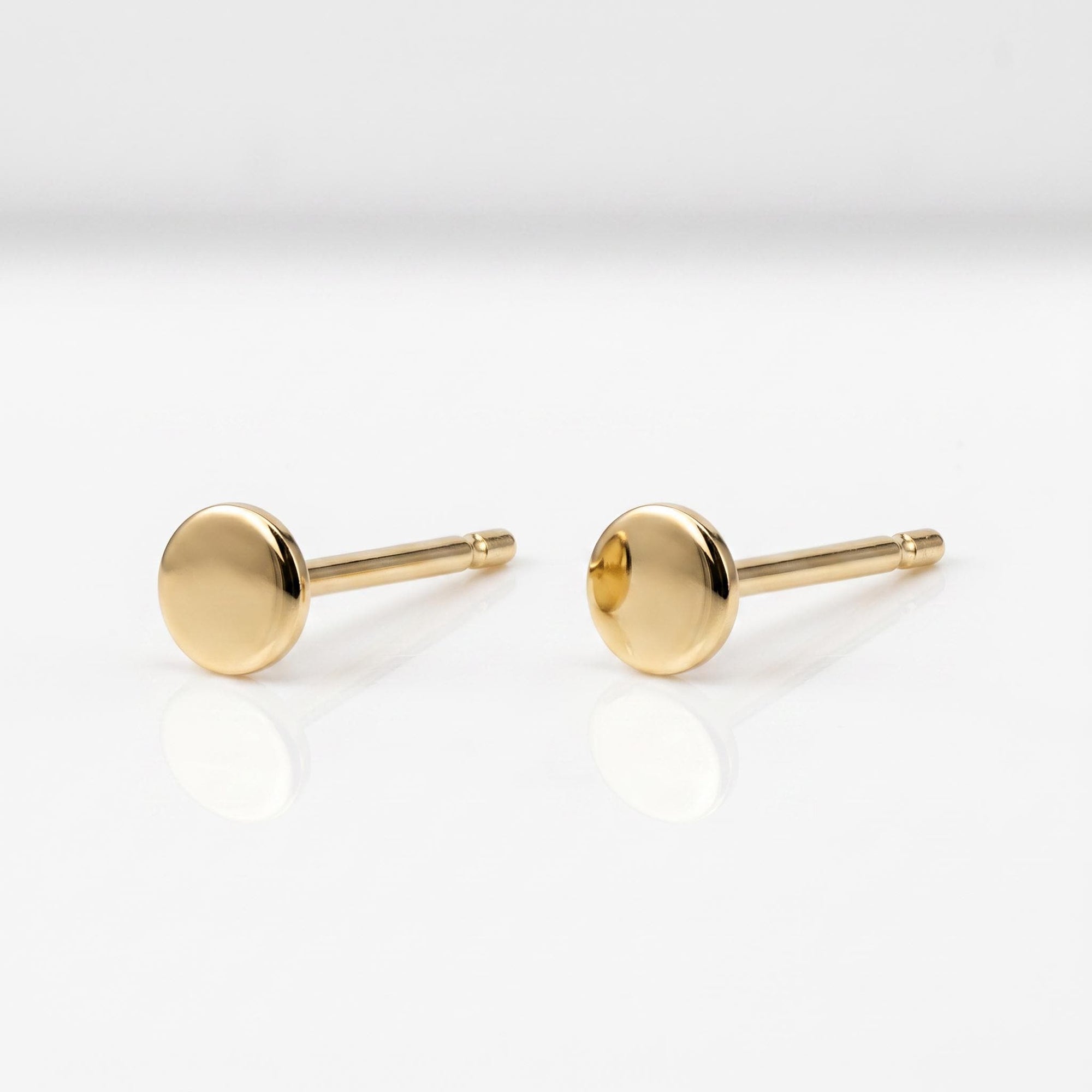 14k Solid Gold Dot Stud Earrings