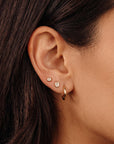 Cz Square Flat Back Earrings 14k Solid Gold, Internally Threaded Earrings (SINGLE or PAIR) - Melt'm Jewelry