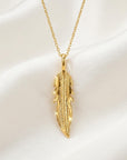 14k Gold Feather Pendant, Meaningful Jewelry - Melt'm Jewelry