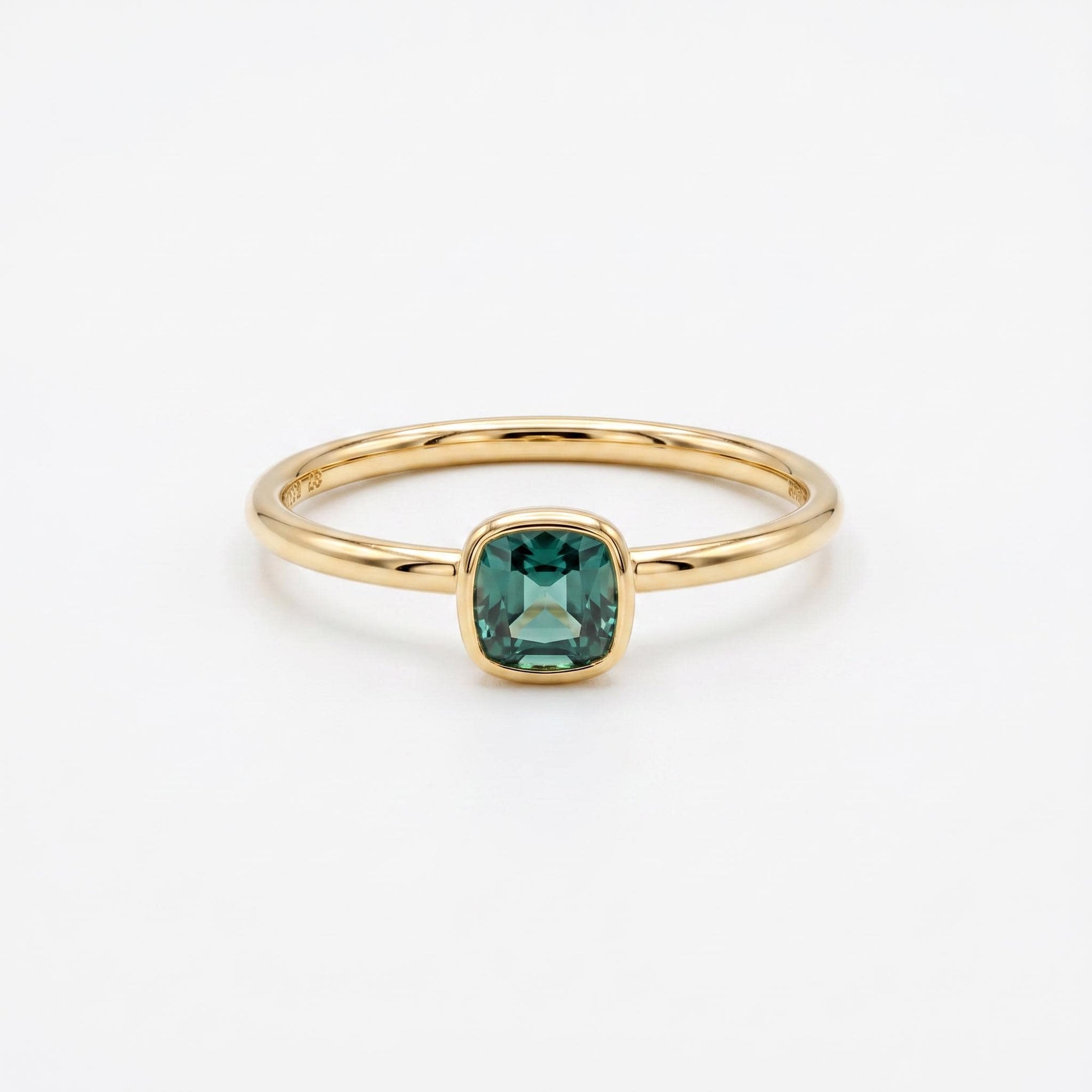 Cushion Cut Montana Sapphire Engagement Ring 14k Gold - Melt'm Jewelry