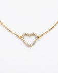 Diamond Heart Bracelet in 14k Gold