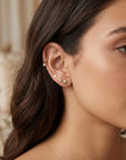 CZ Diamond Star Earring 14k Solid Gold, Internally Threaded Flat Back Earring (SINGLE) - Melt'm Jewelry
