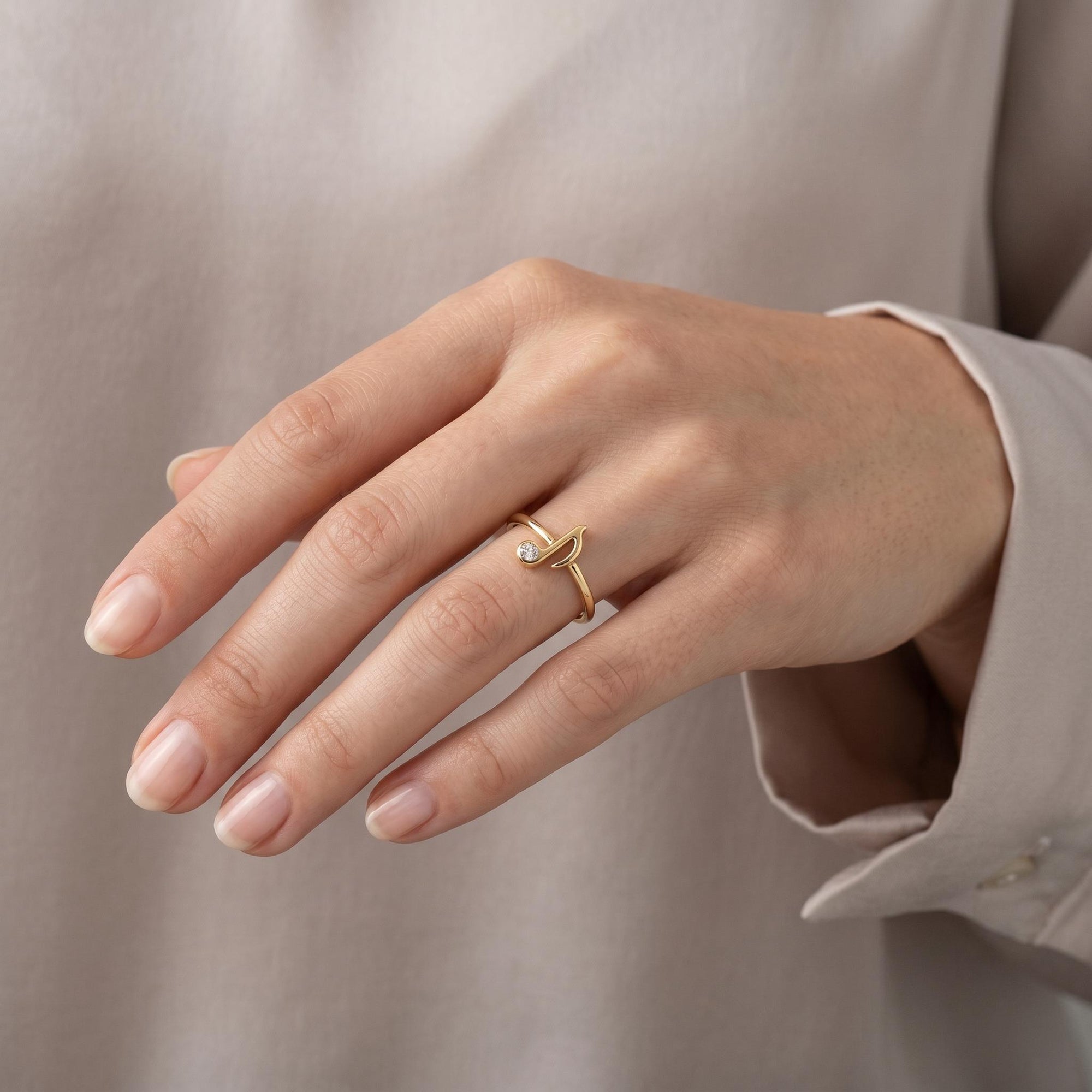 Genuine Diamond Music Note Ring - Melt'm Jewelry