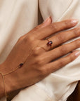14k Gold Emerald Cut Garnet Ring