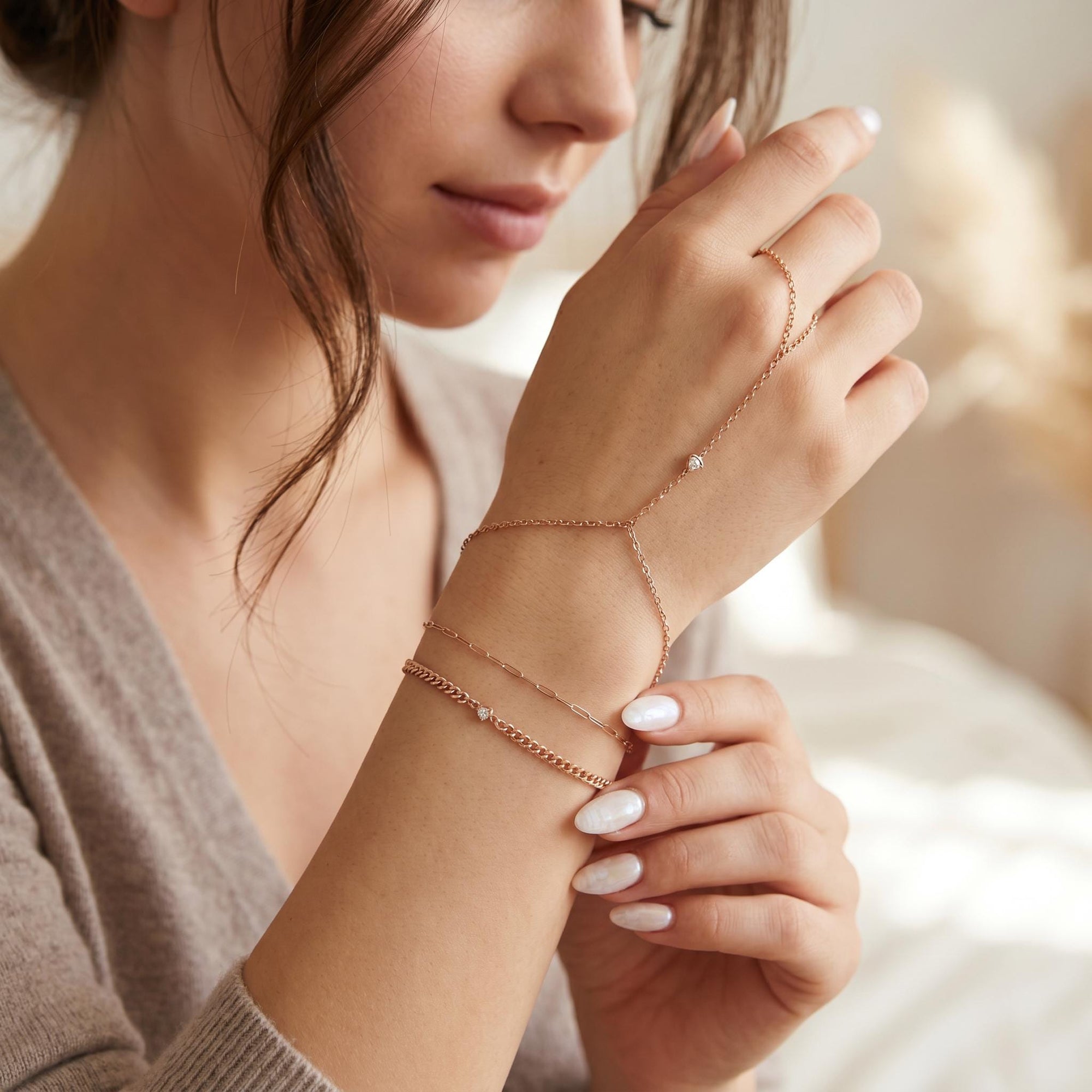 Heart CZ Bracelet Gold Filled, Dainty Gold Curb Chain Bracelet - Melt'm Jewelry