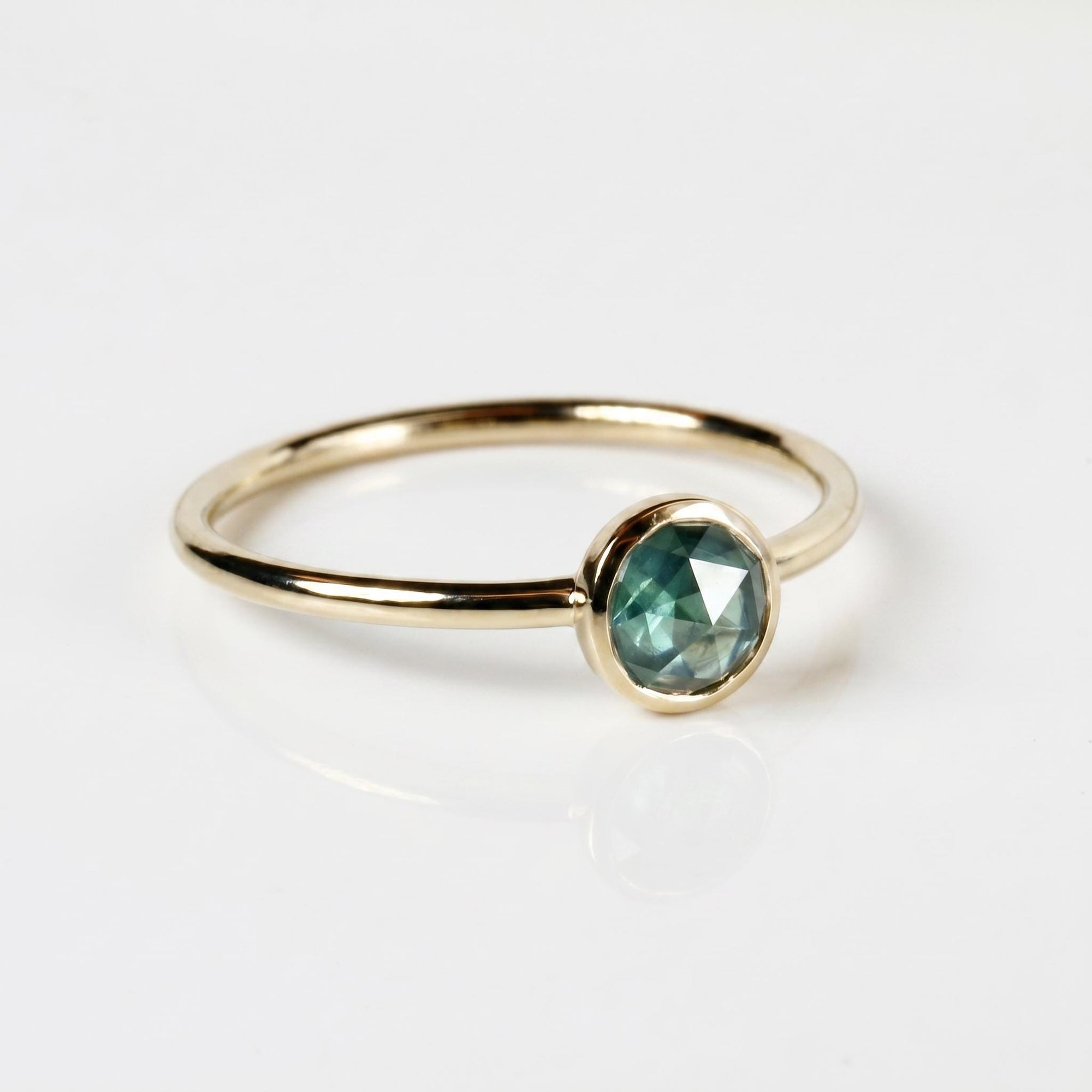 Teal Green Montana Sapphire Ring - Melt'm Jewelry