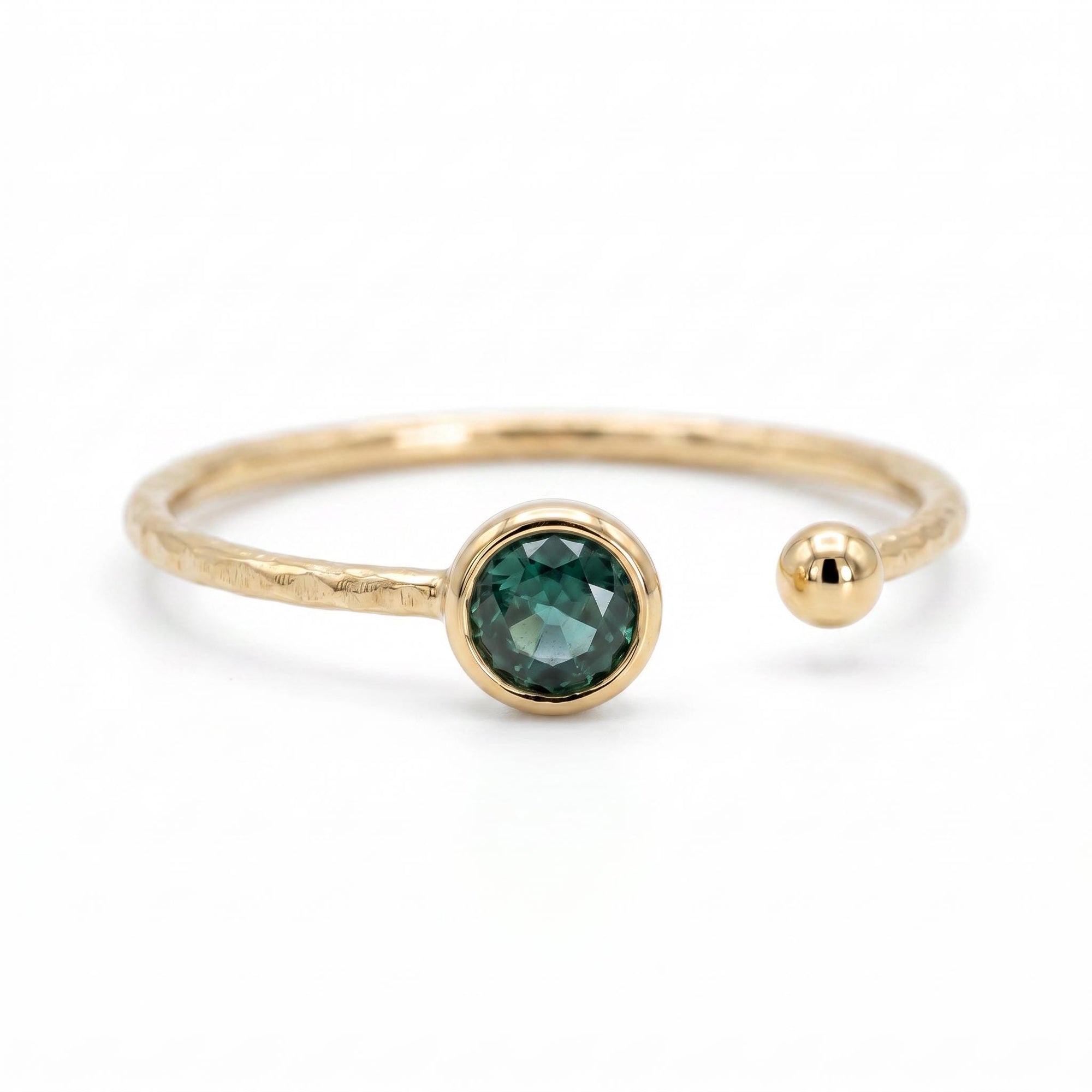 14k Gold Montana Sapphire Ring, September Birthday - Melt'm Jewelry