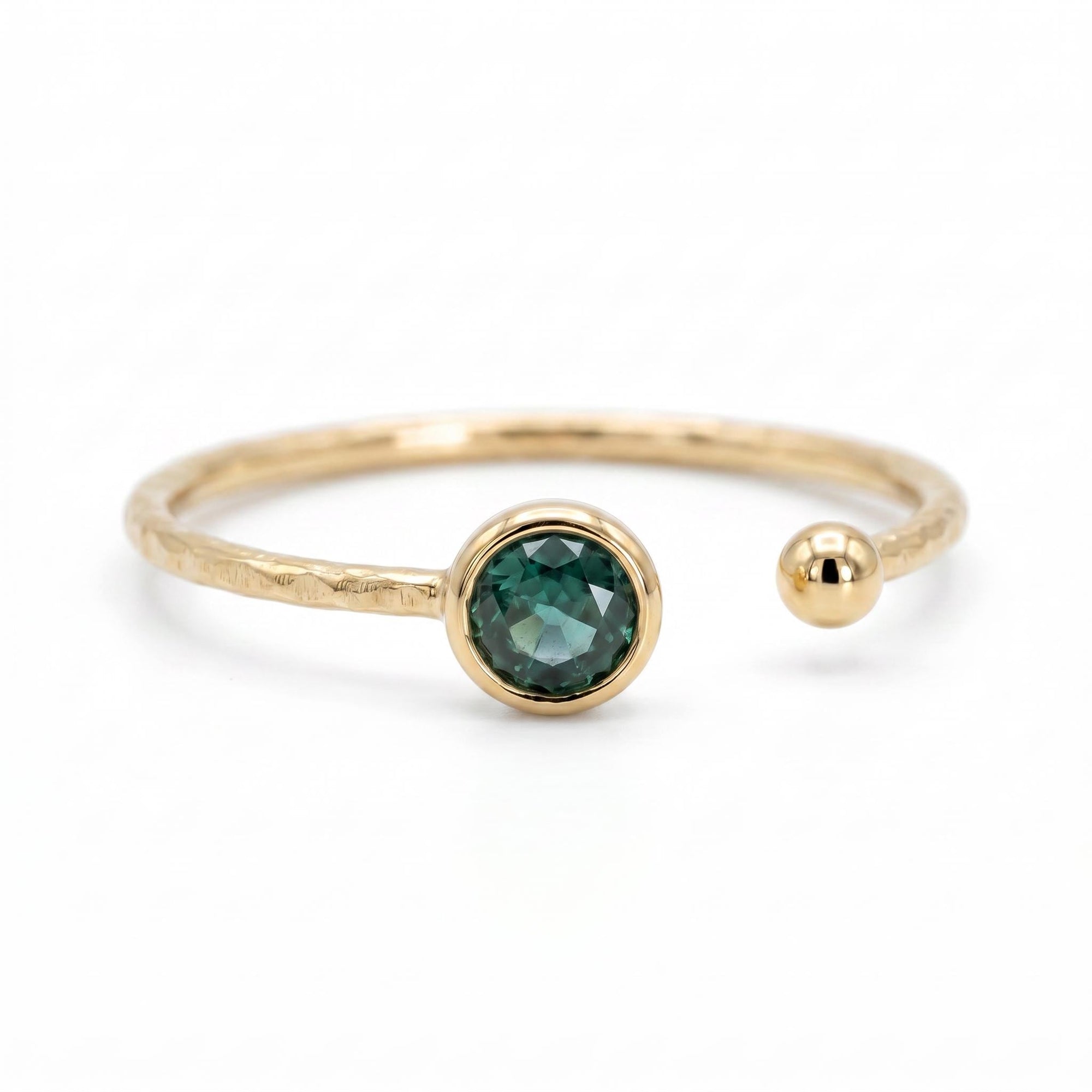 14k Gold Montana Sapphire Ring, September Birthday - Melt'm Jewelry