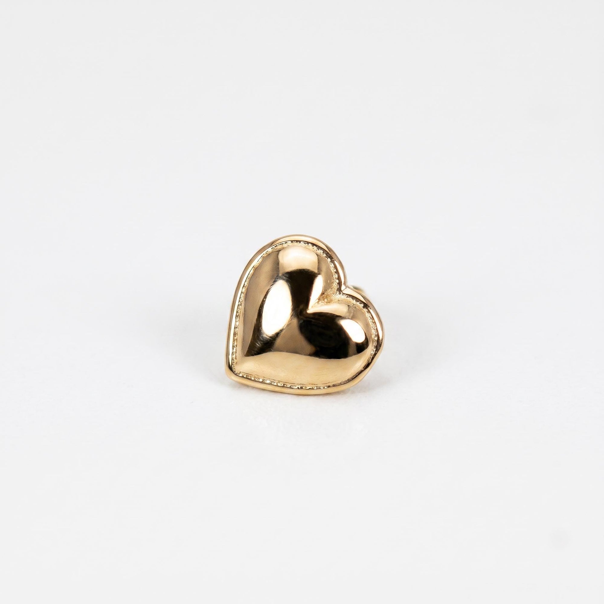 Heart Flat Back Earrings 14k Solid Gold (SINGLE or PAIR) - Melt'm Jewelry
