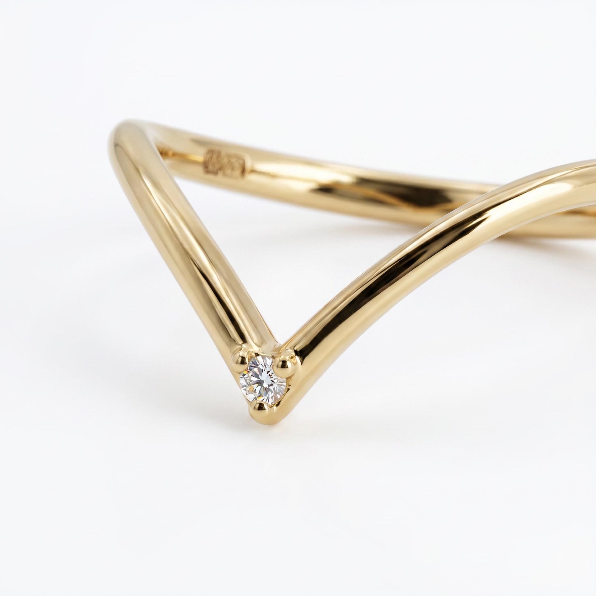 Big V Chevron Diamond Wedding Band in 14k Gold