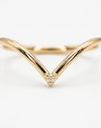 Big V Chevron Diamond Wedding Band in 14k Gold - Melt'm Jewelry