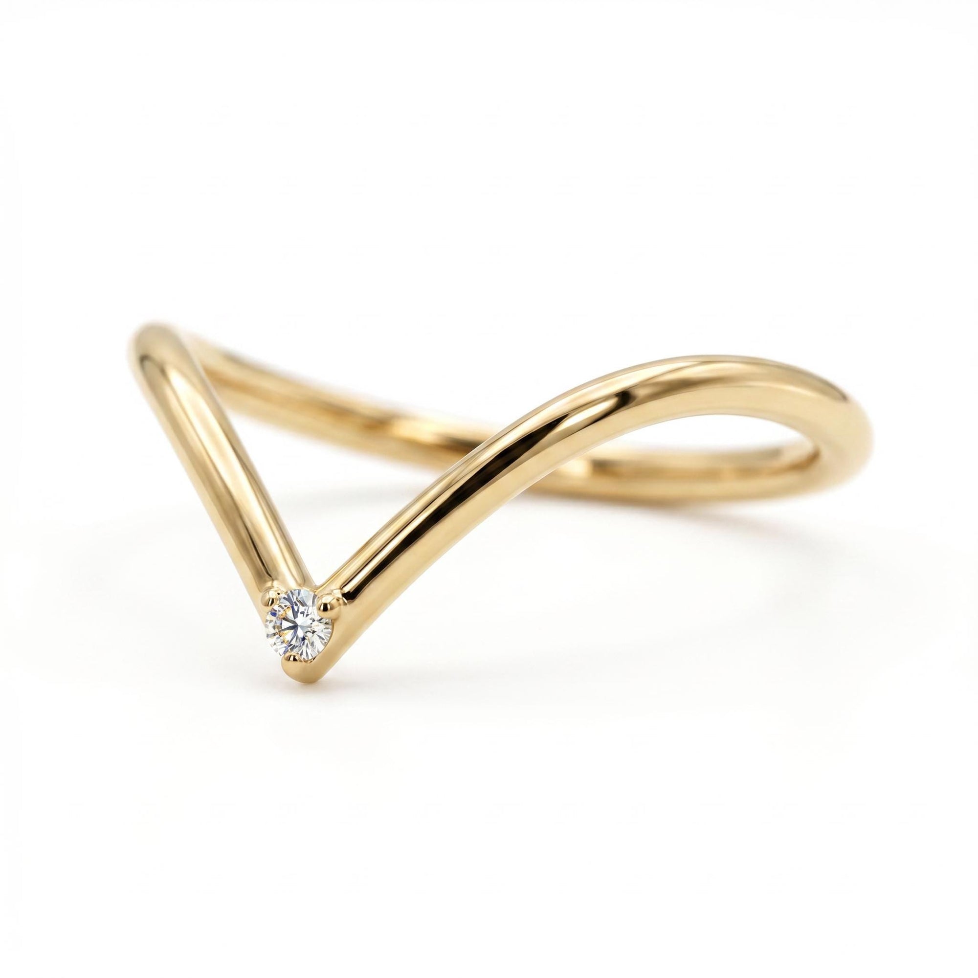 Big V Chevron Diamond Wedding Band in 14k Gold - Melt'm Jewelry