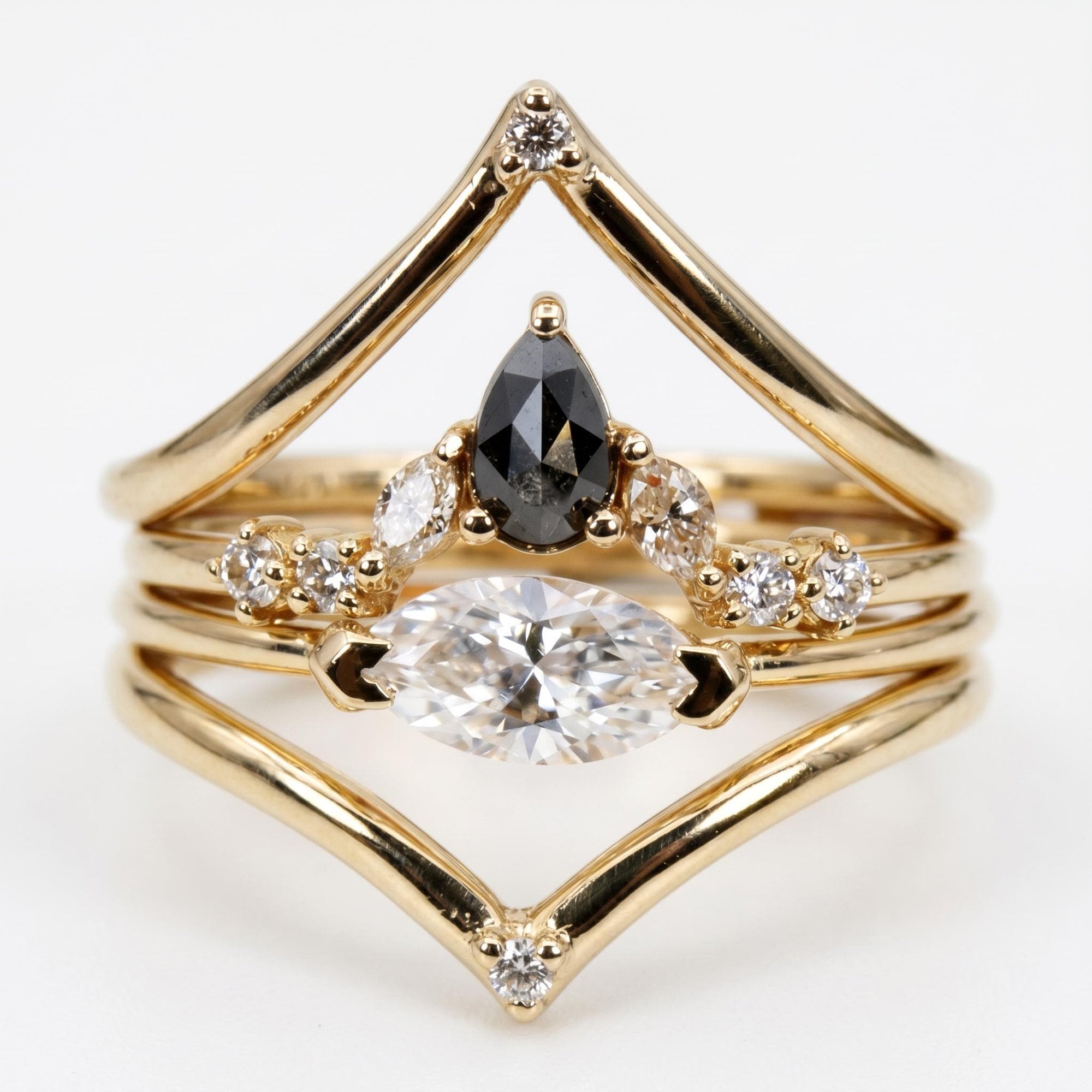 Big V Chevron Diamond Wedding Band in 14k Gold