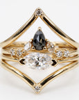 Big V Chevron Diamond Wedding Band in 14k Gold - Melt'm Jewelry