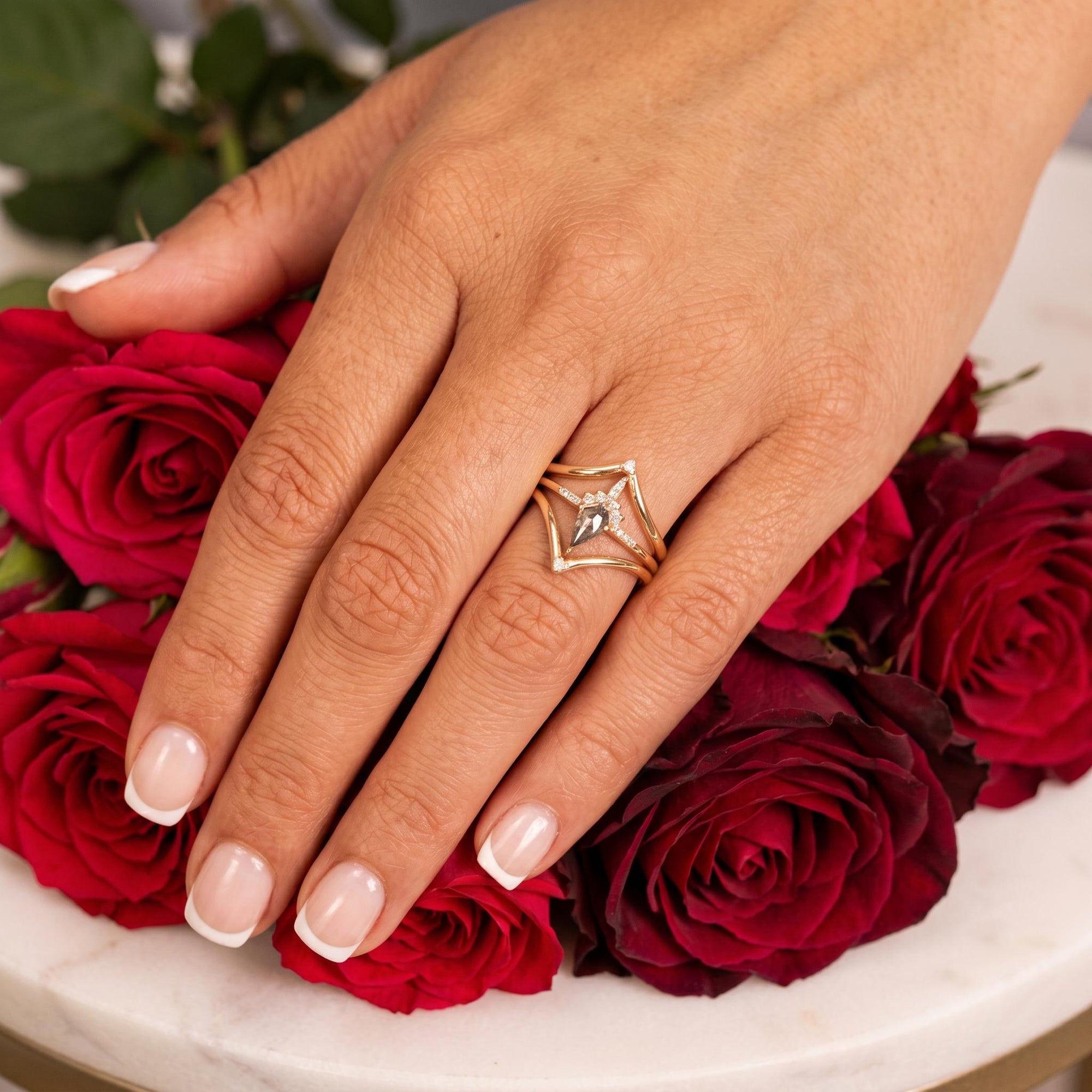 Big V Chevron Diamond Wedding Band in 14k Gold