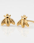 14k Gold Bee Stud Earrings - Melt'm Jewelry