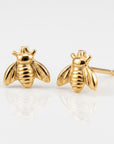 14k Gold Bee Stud Earrings