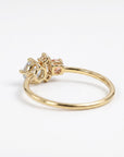 Dainty Aquamarine Opal and Diamond Cluster Ring