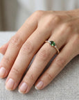 Diamond & Green Tourmaline Engagement Ring