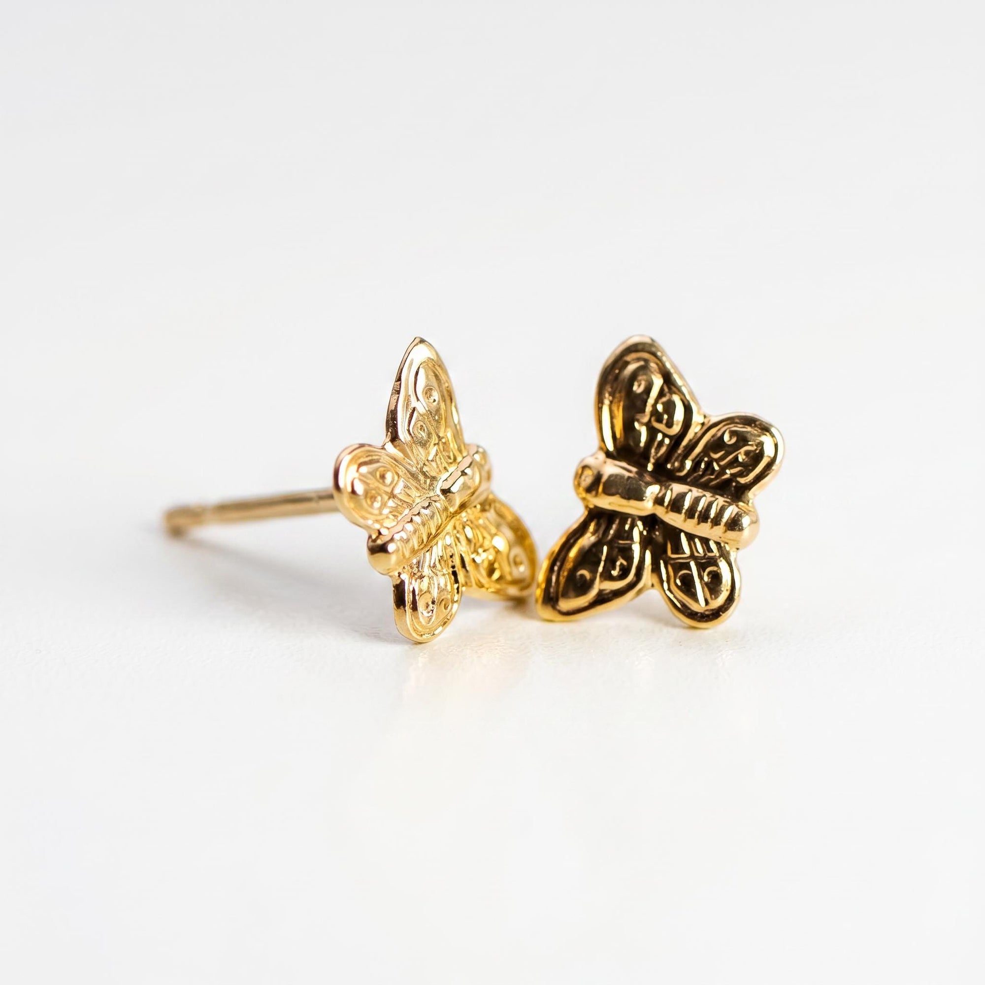 Butterfly Stud Earrings 14k Gold - Melt'm Jewelry