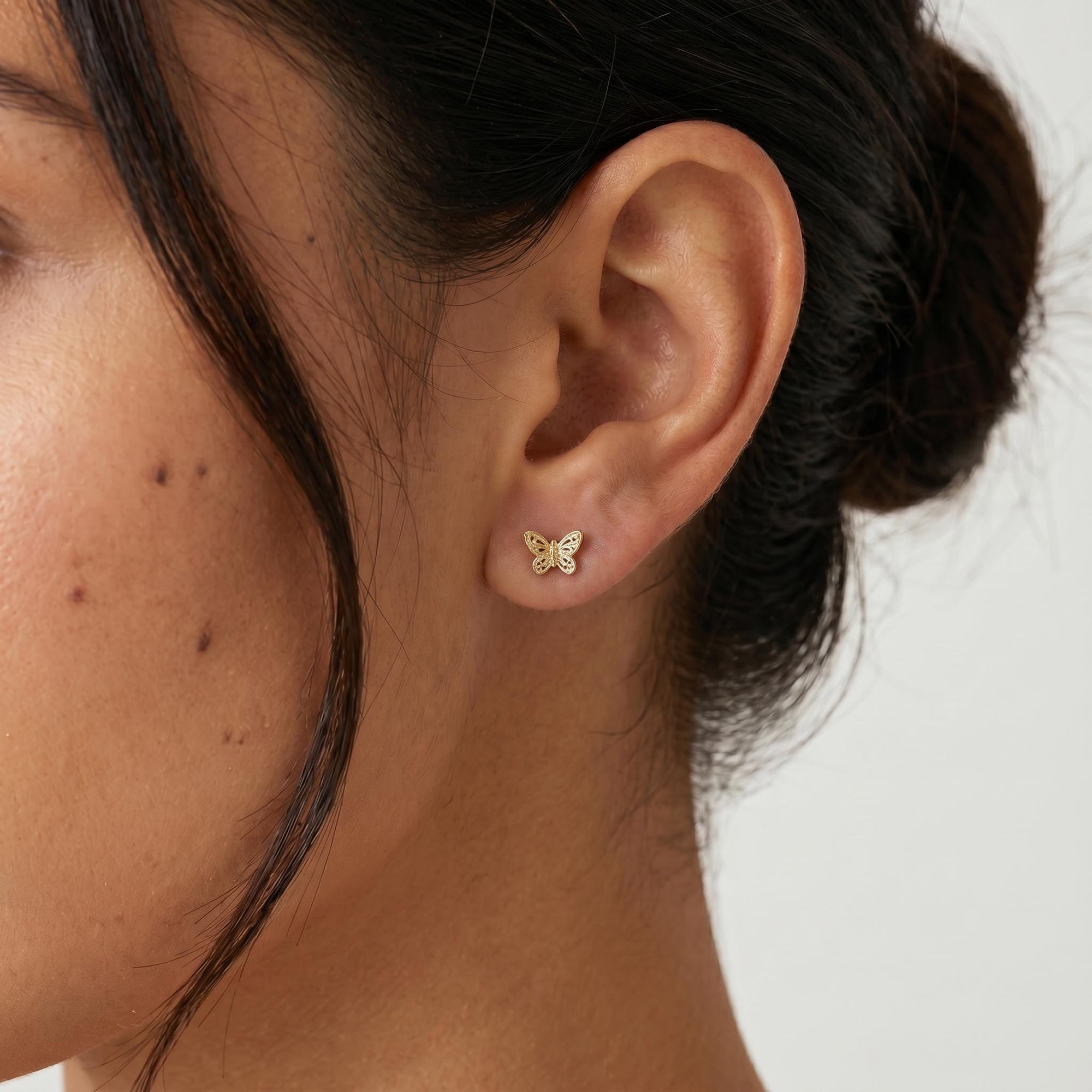 Butterfly Stud Earrings 14k Gold