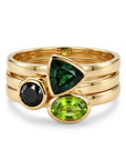 Trillion Green Tourmaline Ring 14k Solid Gold, Bezel Set Tourmaline Ring, October Birthstone Ring, Minimal Gold Ring, Dainty Gemstone Ring