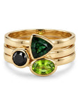 Trillion Green Tourmaline Ring 14k Solid Gold, Bezel Set Tourmaline Ring, October Birthstone Ring, Minimal Gold Ring, Dainty Gemstone Ring - Melt'm Jewelry