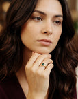 Bezel Set Emerald Ring 14k Solid Gold - Melt'm Jewelry