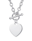 Sterling Silver Engraved Heart Necklace, Personalized Heart Pendant