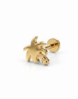 Tiny Palm Tree Flat Back Earrings (5 mm) 14k Solid Gold - Melt'm Jewelry