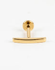 14k Solid Gold Bar Flat Back Earring, Internally Threaded Labret (SINGLE or PAIR)