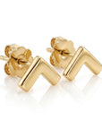14k Solid Gold Chevron Stud Earrings - Melt'm Jewelry