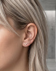 14k Solid Gold Chevron Stud Earrings - Melt'm Jewelry