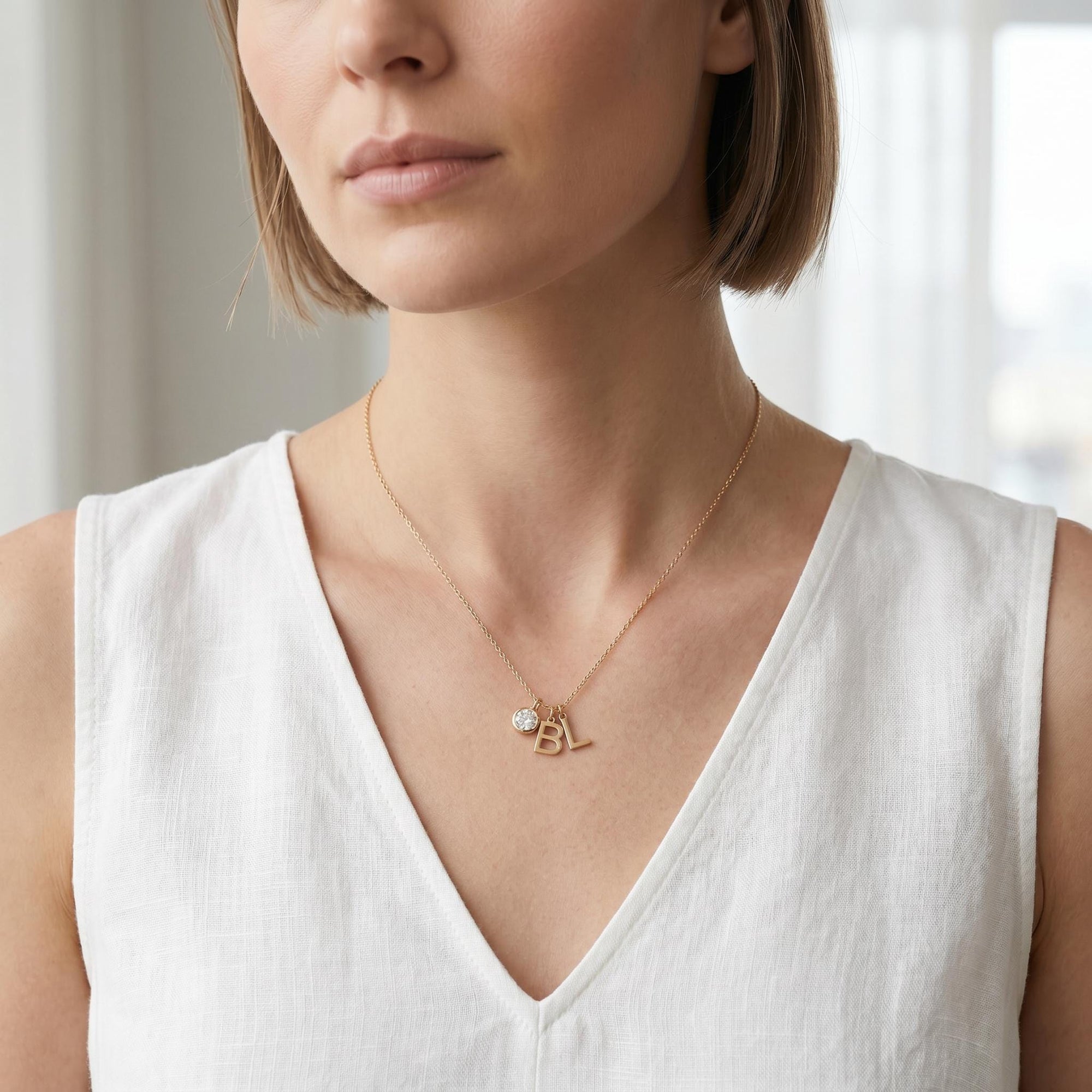 14K Gold Initial Necklace, Pendant Only – Chain Sold Separately