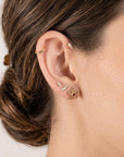 Sakura Cherry Blossom Earrings 14k Gold, with any Birthstone - Melt'm Jewelry