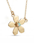 Sakura Necklace 14k Solid Gold, Cherry Blossom Charm Pendant - Melt'm Jewelry