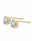 Trillion Blue Topaz Earrings 14k Gold, Gift For Her, Blue Topaz Stud Earrings - Melt'm Jewelry