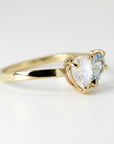 Toi et Moi Ring 14k Gold, Moonstone & Aquamarine Engagement Ring, You and Me Ring - Melt'm Jewelry