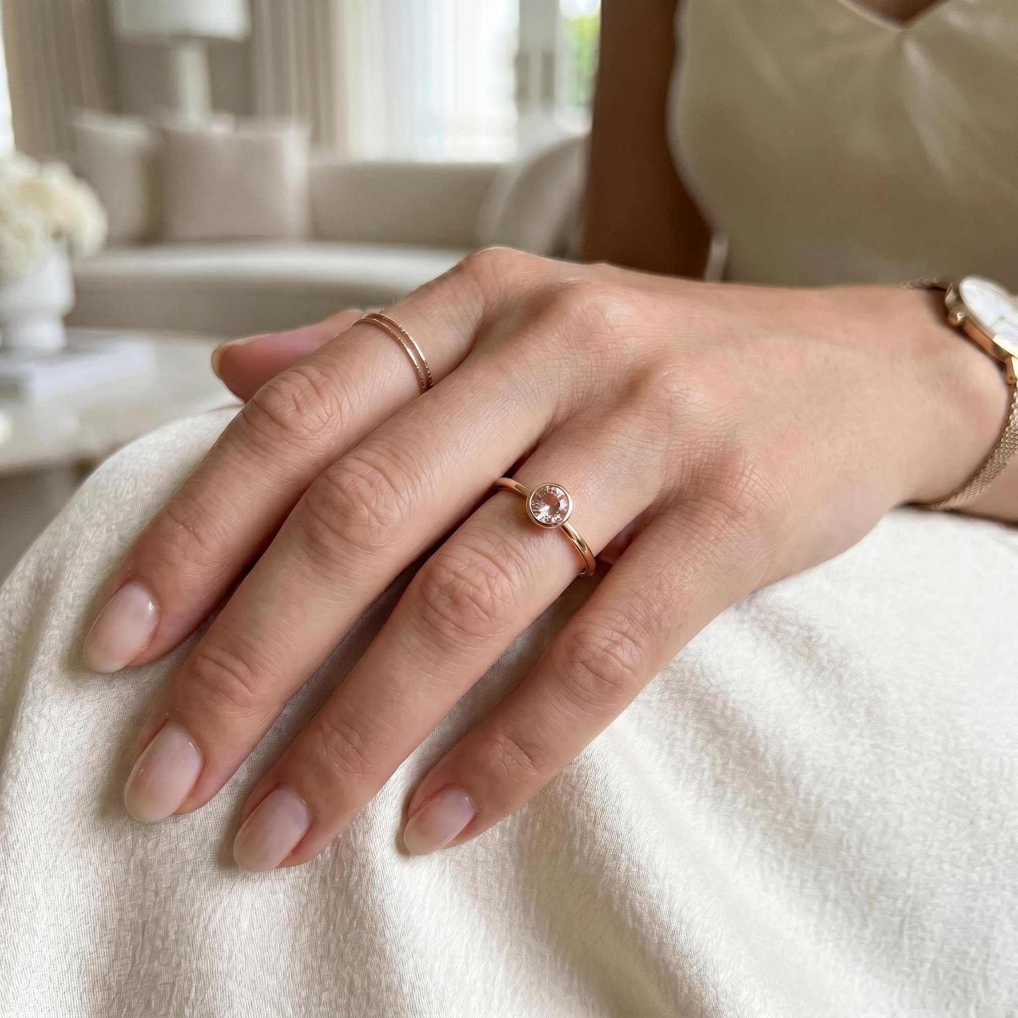14k Gold Blush Morganite Ring - Melt'm Jewelry