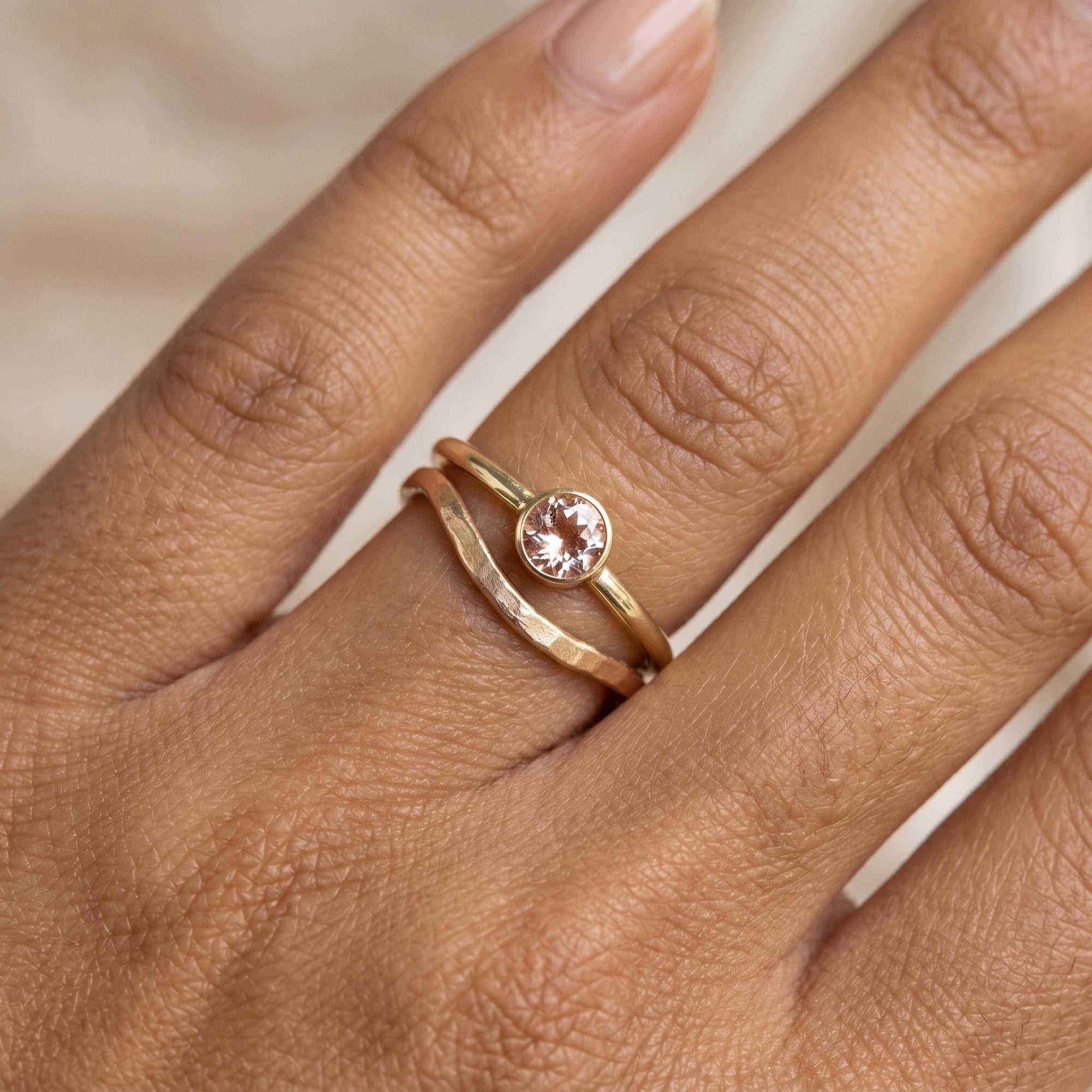 14k Gold Blush Morganite Ring - Melt'm Jewelry