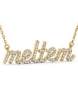 14K Solid Gold Diamond Name Necklace - Custom Personalized Jewelry - Melt'm Jewelry