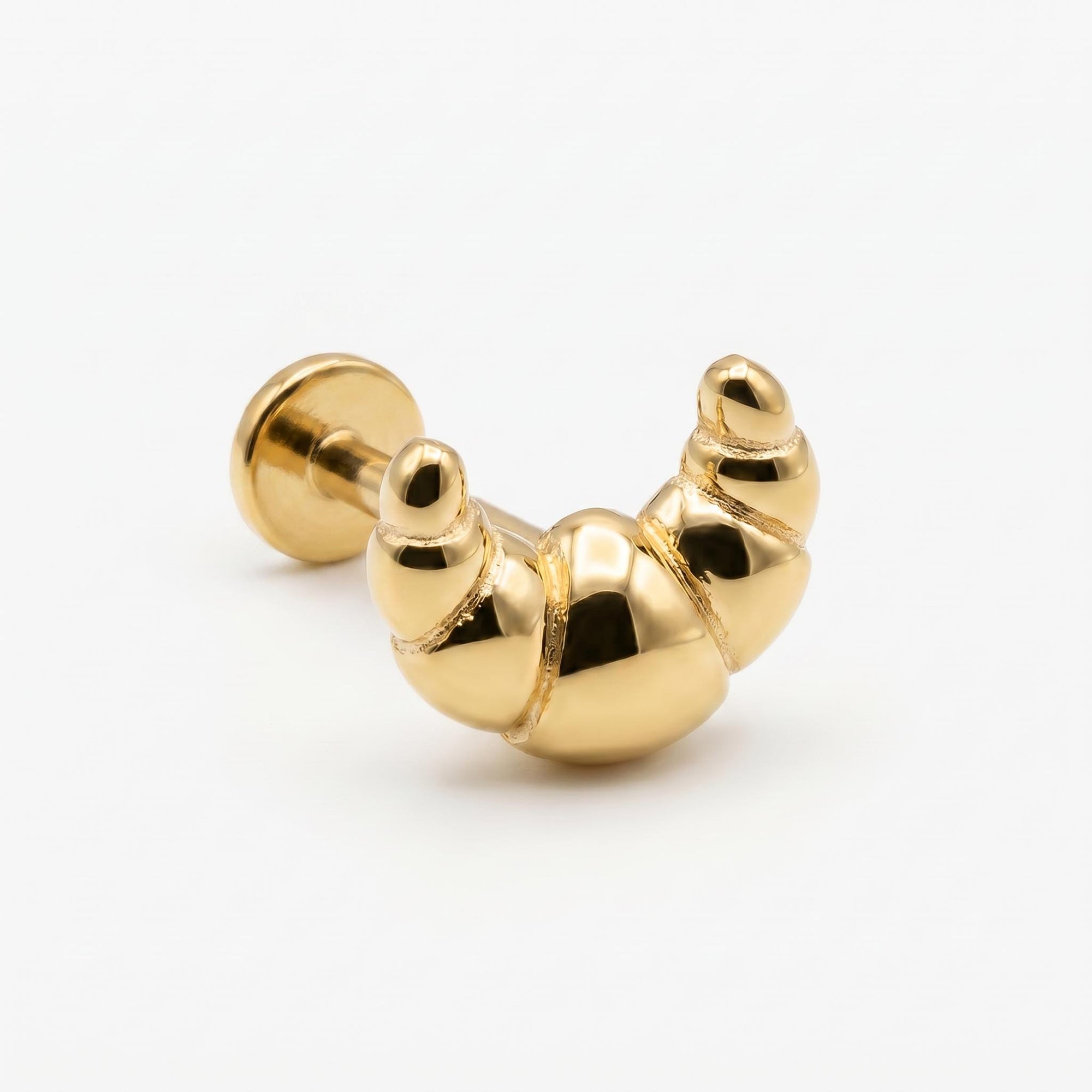 Croissant Flat Back Earrings 14k Solid Gold - Melt'm Jewelry