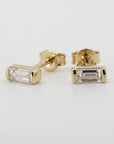 Baguette Diamond Stud Earrings 14k Gold - Melt'm Jewelry