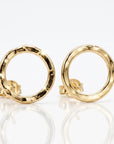 14k Hammered Gold Circle Stud Earrings - Melt'm Jewelry