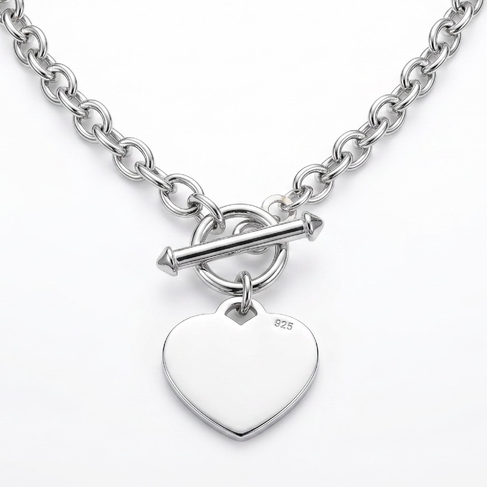 Sterling Silver Engraved Heart Necklace, Personalized Heart Pendant, Custom Name Necklace, Hand Stamped Jewelry, Gift for Her, Mom Gift